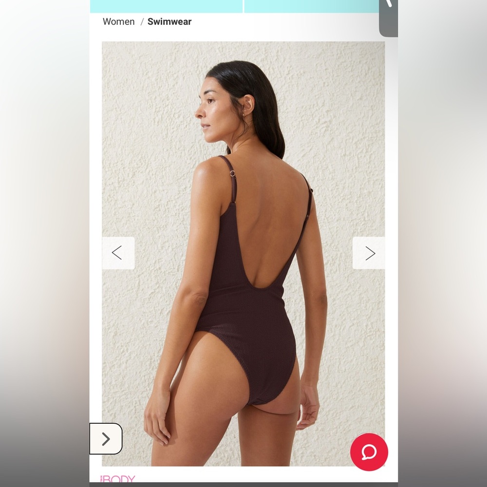 Cotton On, Brown One-Piece Bathing Suit.
